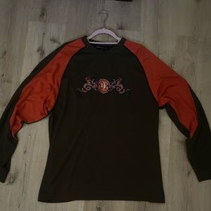 No Boundaries- Oversized Green & Orange long sleeve